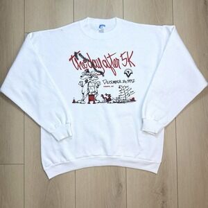 RARE!! VTG 1992 The Santa Cactus 5K Sweatshirt Mens XL White Disney USA Run Xmas